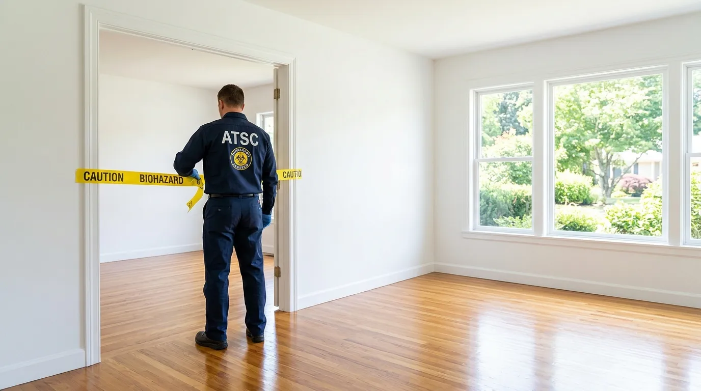 Certified biohazard cleanup crew performing Crime Scene Cleanup in Centreville